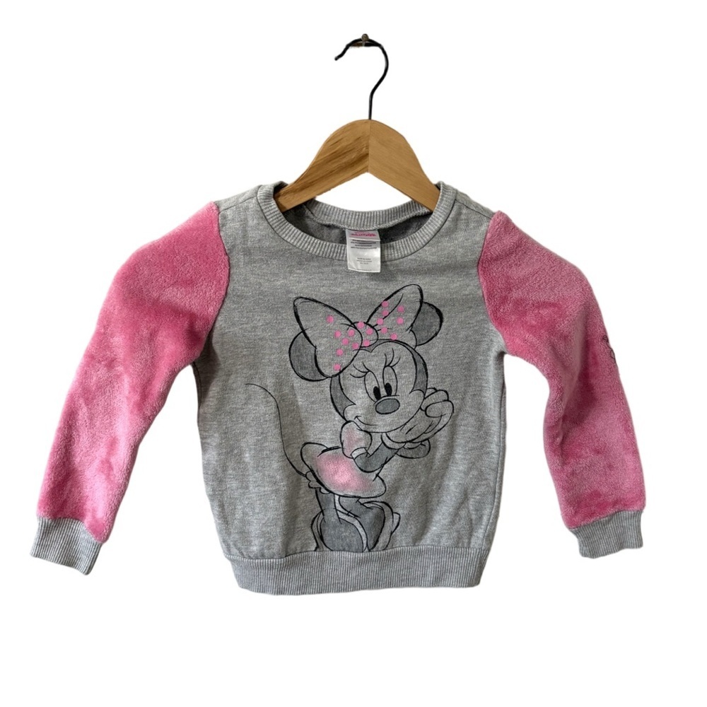 Disney Minnie Mouse Gray and Pink Kids Hoodie